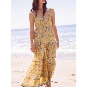 Evereve Collette 100% Cotton Floral Lightweight Maxi Sundress Size Small